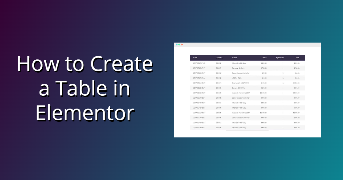 How to Create a Table in Elementor