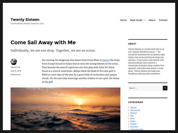 Twenty Sixteen Theme