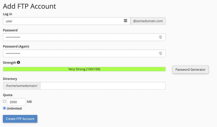 add ftp account