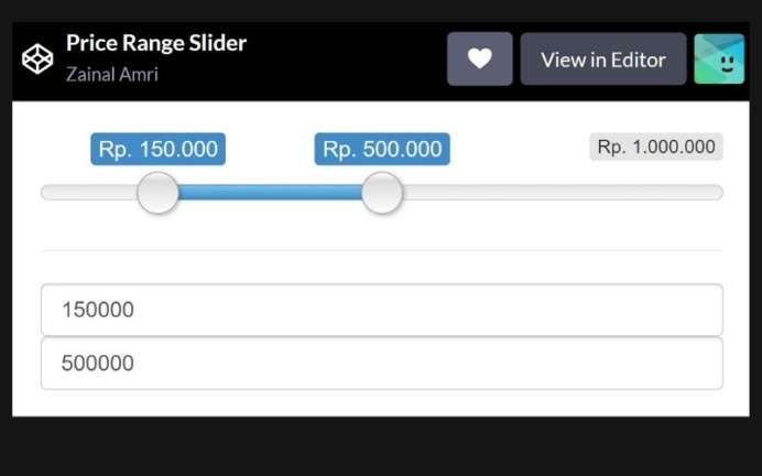 Slider for Numeric Range Value