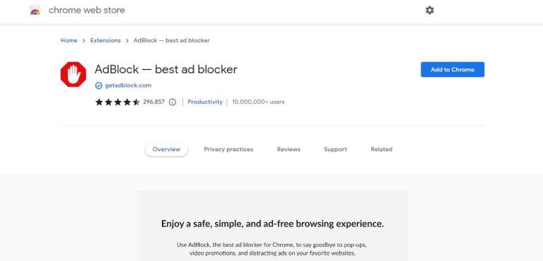How to install the AdBlock extension on Google Chrome 2