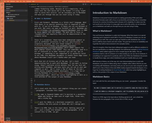 Markdown output