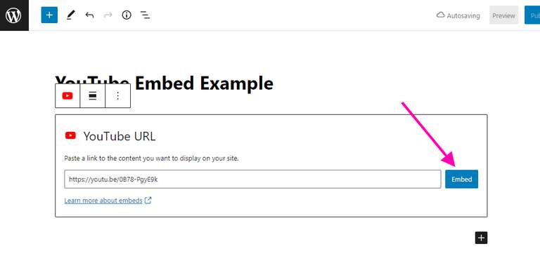 How to Embed a YouTube Video in WordPress 5