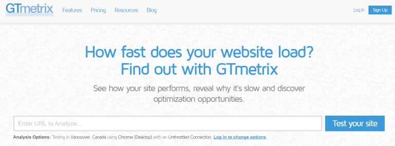 GTMetrix Website Speed Test