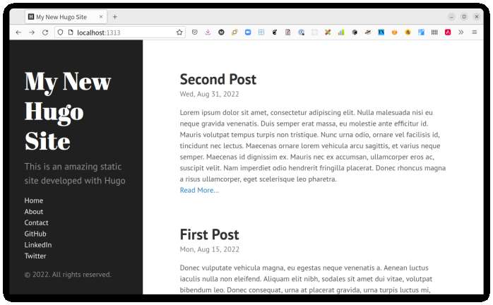 Your Hugo site is ready