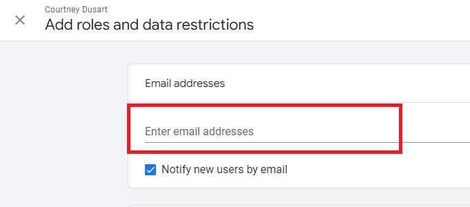 Add Emails for the New User 3