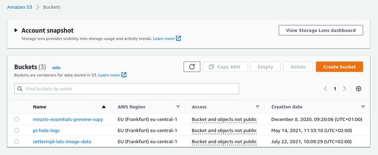S3 Management Console Annotated