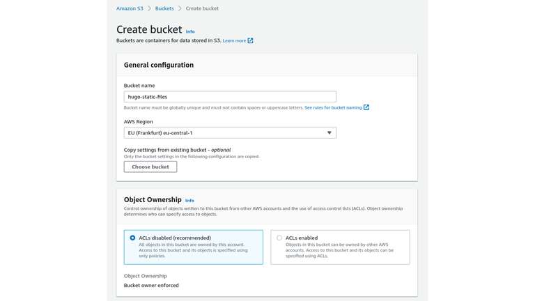 Create S3 Bucket Form Small