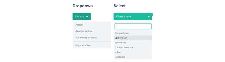 dropdown select menu
