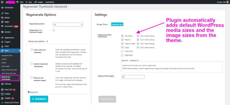 regenerate thumbnails advanced image sizes