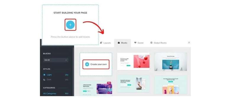 Brizy blank page editor