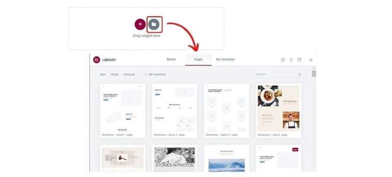 Adding template in Elementor
