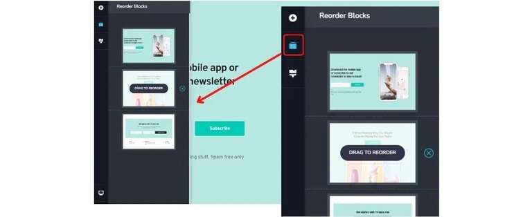Reorder Blocks in Brizy