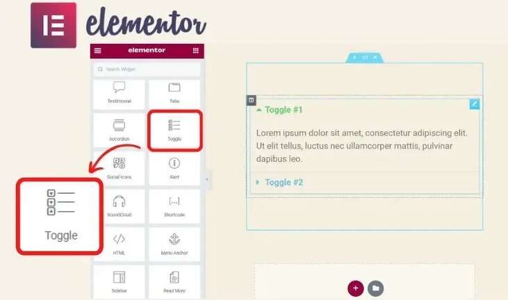 elementor toggle
