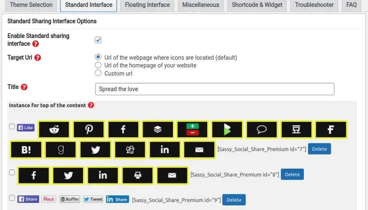 Configuring standard interface