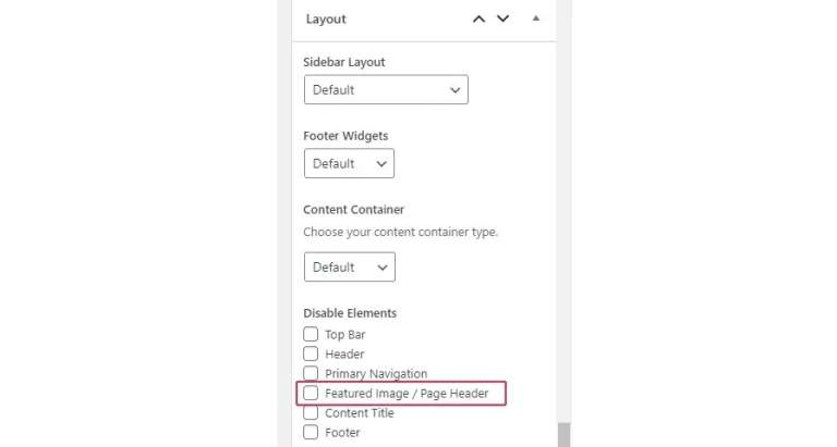 Theme Settings to Hide the Featured Image