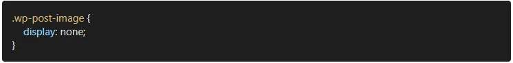 css code to hide featured image