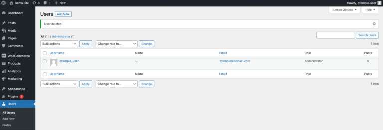 list of your website’s users