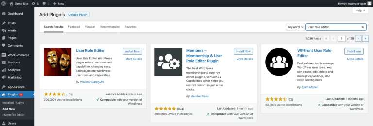 user role editor plugin