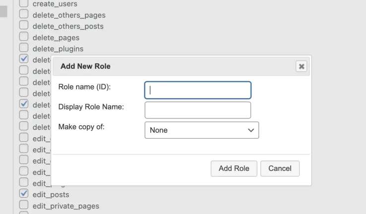 add role popup