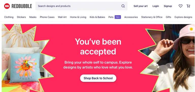 redbubble website