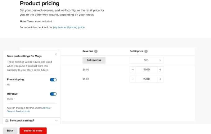add product pricing