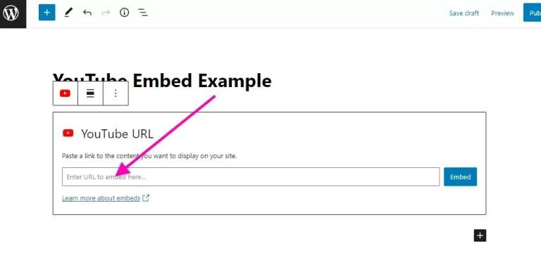 Pasting YouTube URL in Wordpress