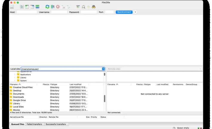 filezilla application