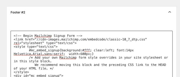 Adding a Signup form to your Website’s Footer Step 8