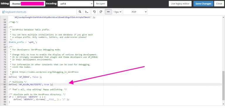 Enable WordPress multisite