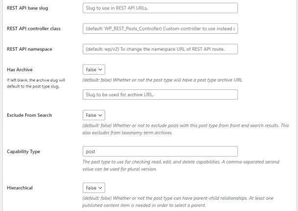 Adjust your custom post type’s settings 2