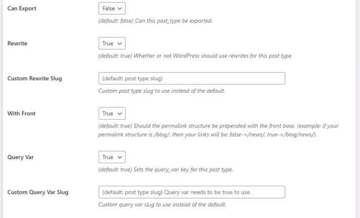 Adjust your custom post type’s settings 4