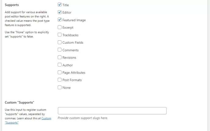 Adjust your custom post type’s settings 5