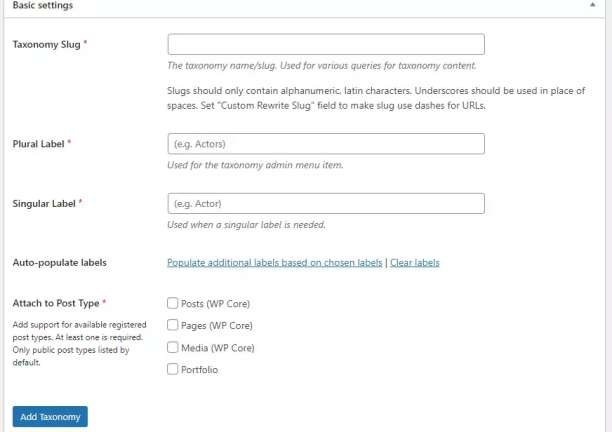 Add taxonomies to your custom post type 1