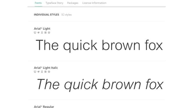 Arial Font