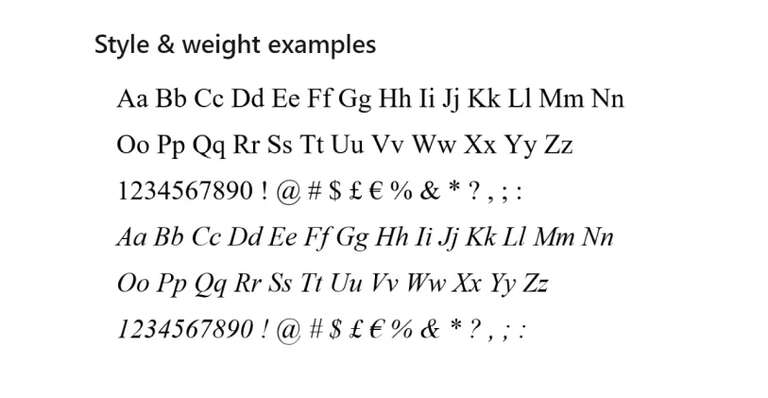 Times New Roman Font