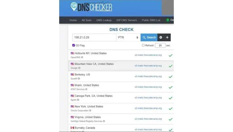 DNS checker
