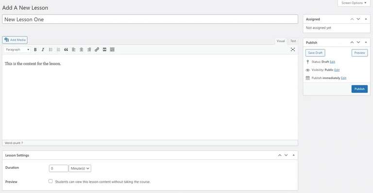 Adding new lesson