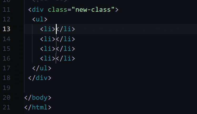 create a div with a class