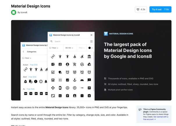 Material Design Icons Plugin