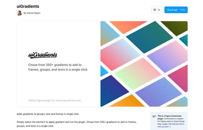uiGradients plugin