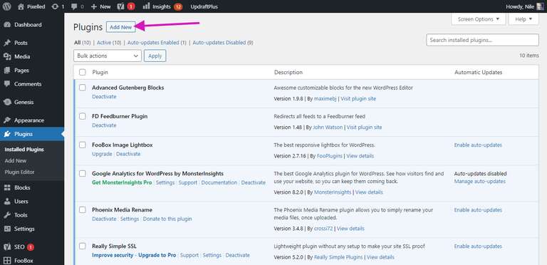 Add New Plugins To WordPress