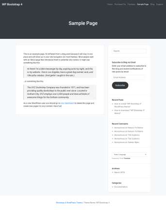 WP Bootstrap 4 Free WordPress themes