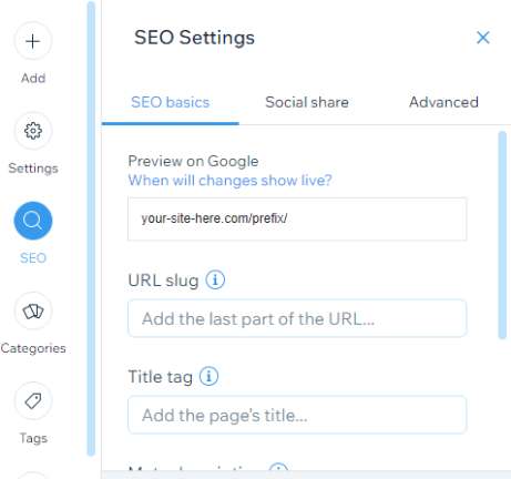 SEO Features for Wix Website
