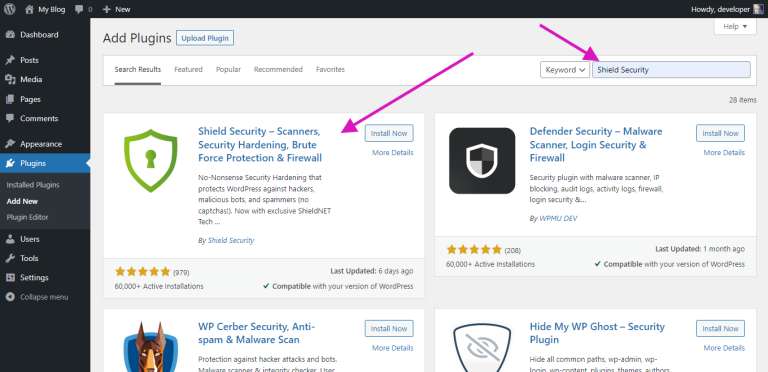 Shield Security Plugin Installation