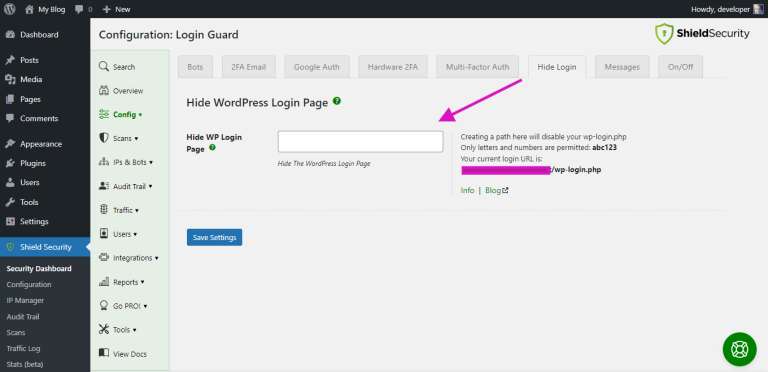 Shield Security-Hide Login Page