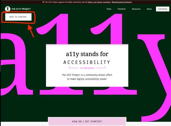 a11y project website for Include Skip Navigation Links