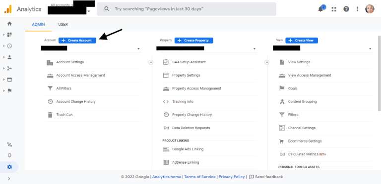 Google Analytics New Account