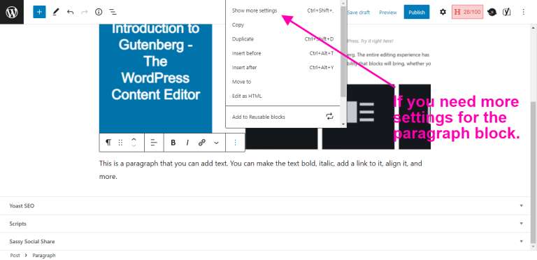 Adding Paragraphs in Gutenberg3