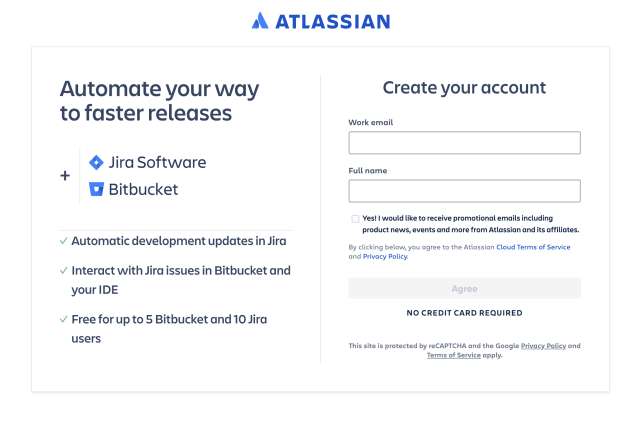 Jira software's landing page
